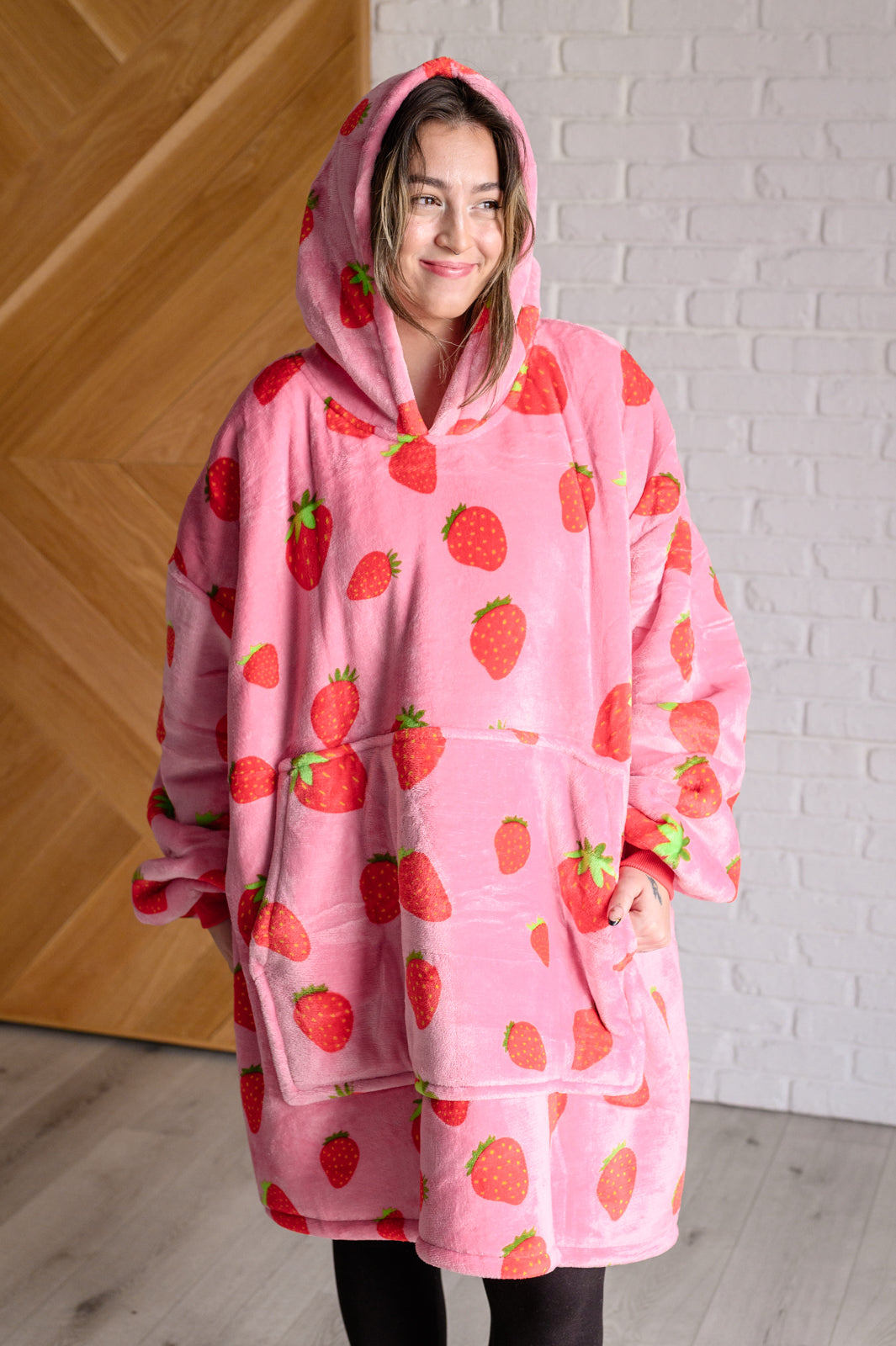 Oversized Blanket Hoodie in Strawberry - Simply Graced Mama