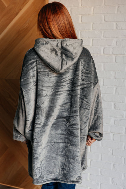 Oversized Velour Blanket Hoodie in Gray - Simply Graced Mama