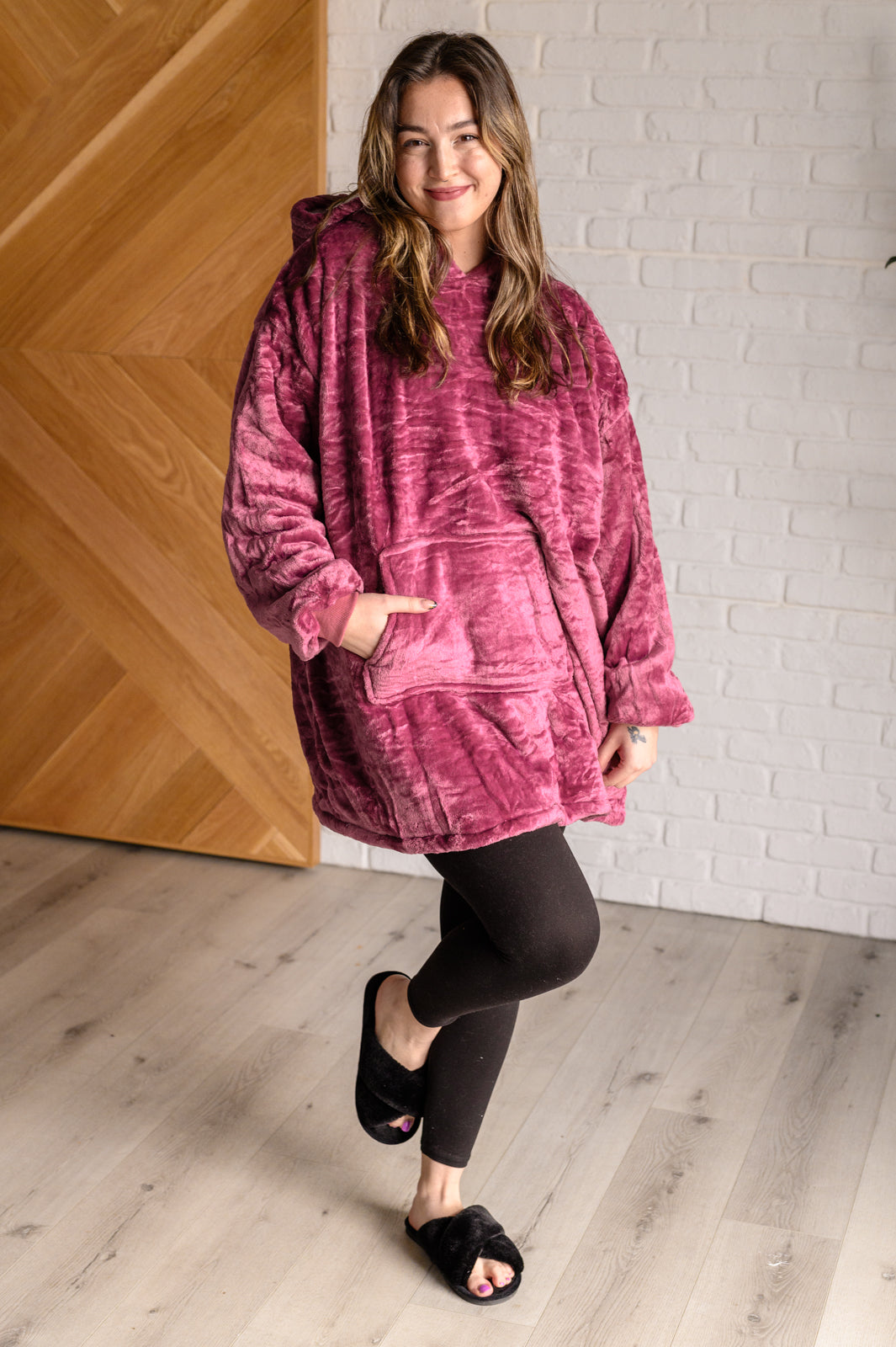 Oversized Velour Blanket Hoodie in Purple - Simply Graced Mama