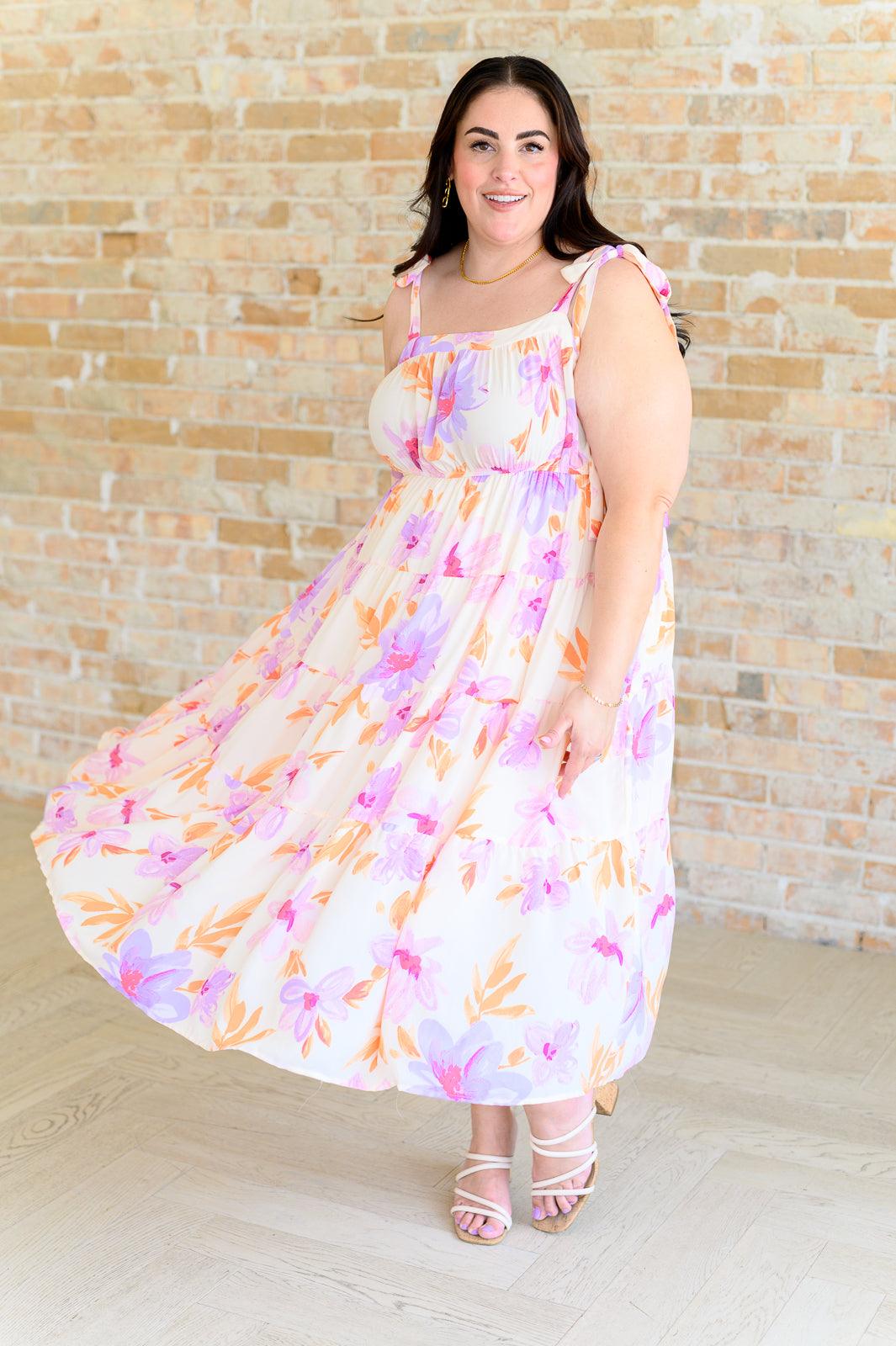 Pastel Petals Floral Midi Dress - Simply Graced Mama