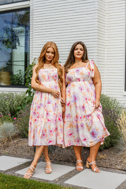 Pastel Petals Floral Midi Dress - Simply Graced Mama