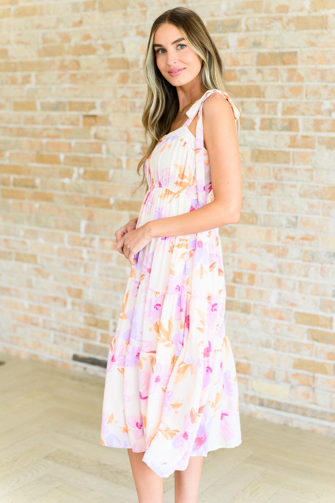 Pastel Petals Floral Midi Dress - Simply Graced Mama