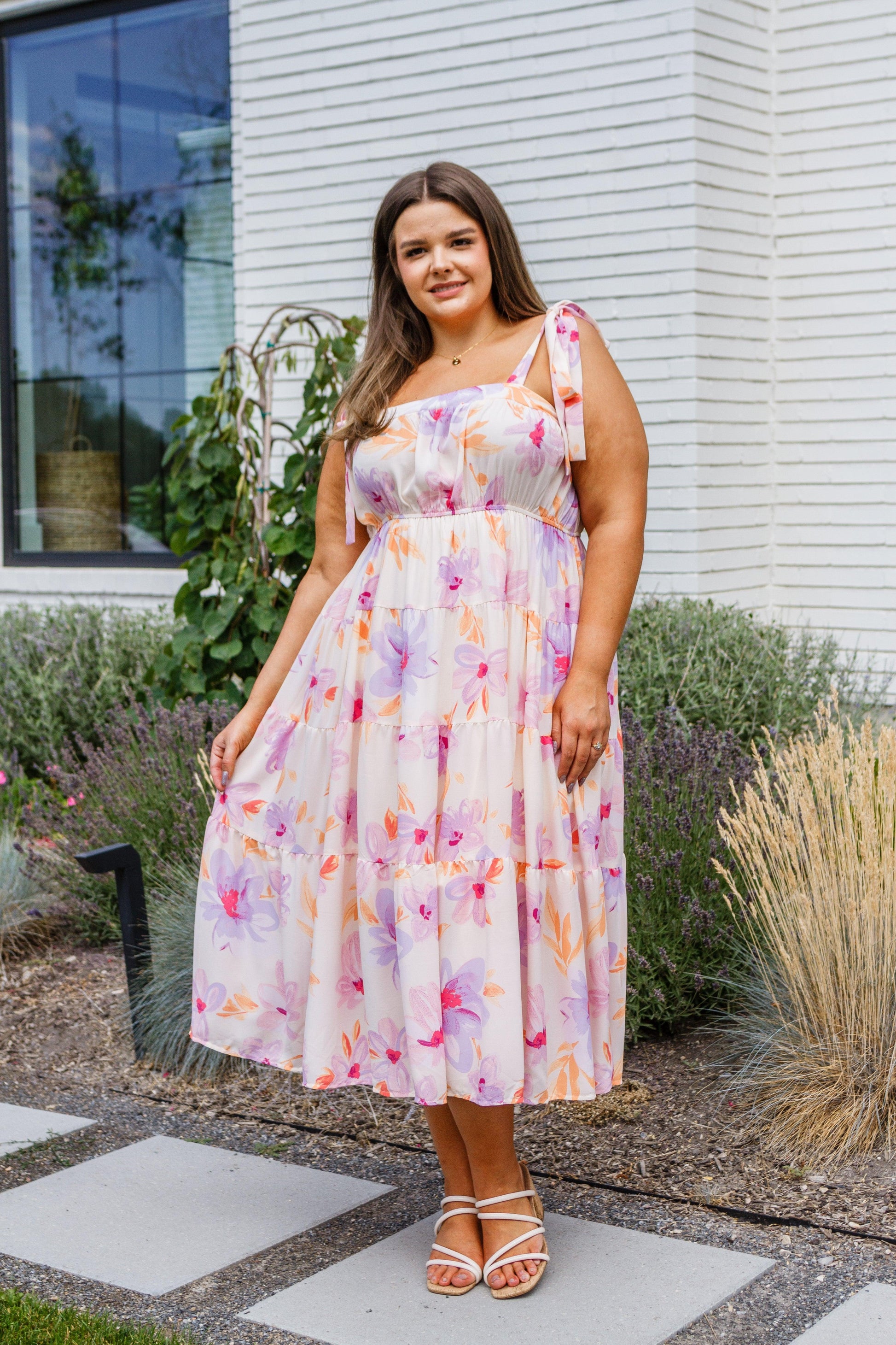 Pastel Petals Floral Midi Dress - Simply Graced Mama