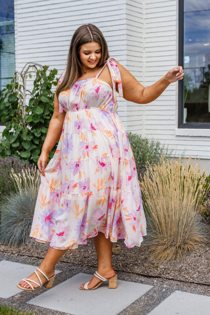 Pastel Petals Floral Midi Dress - Simply Graced Mama