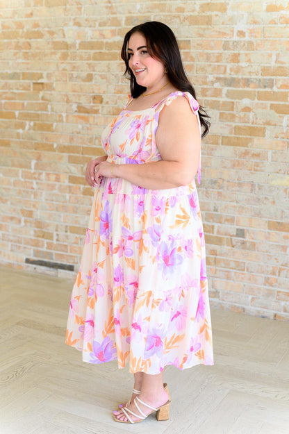 Pastel Petals Floral Midi Dress - Simply Graced Mama