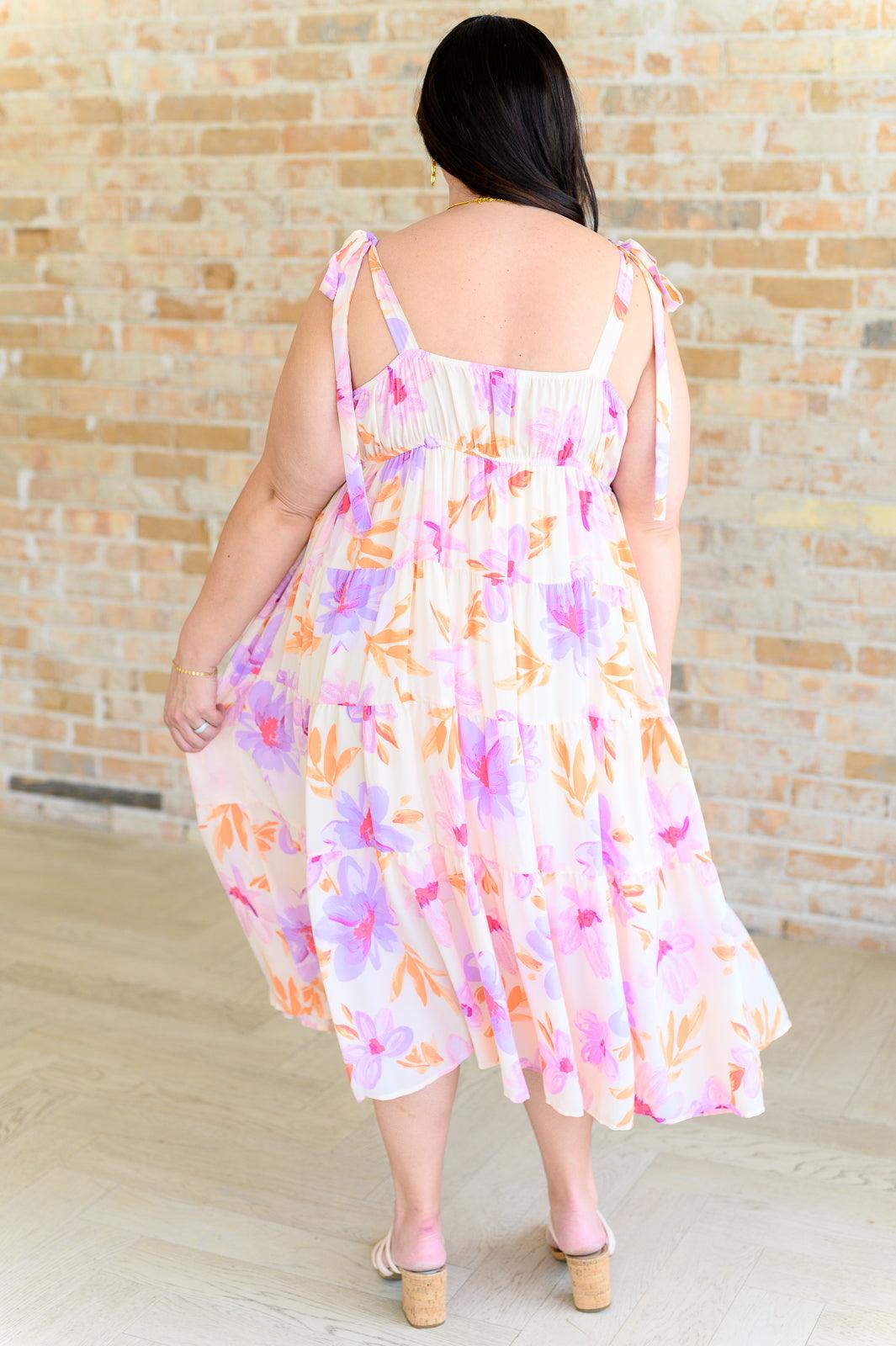 Pastel Petals Floral Midi Dress - Simply Graced Mama