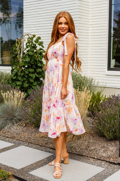 Pastel Petals Floral Midi Dress - Simply Graced Mama