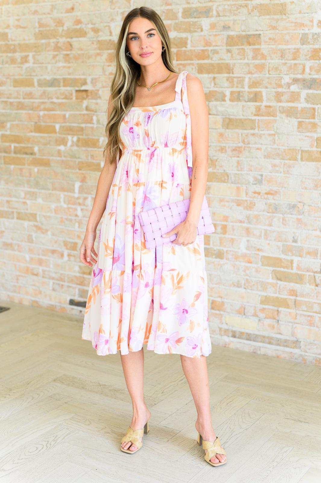 Pastel Petals Floral Midi Dress - Simply Graced Mama