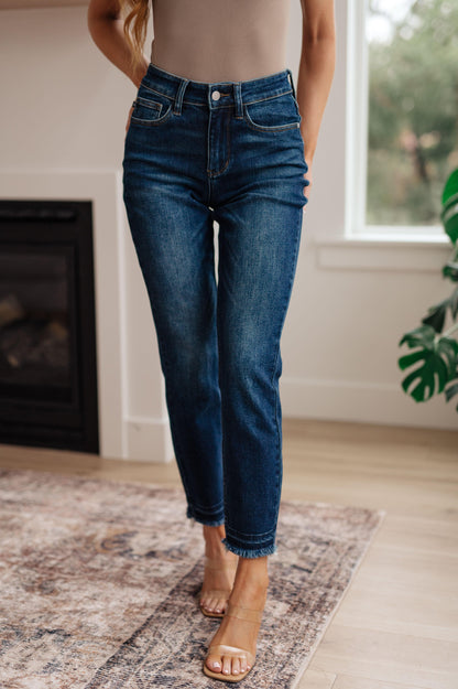 Phillipa High Rise Release Hem Slim Jeans - Simply Graced Mama