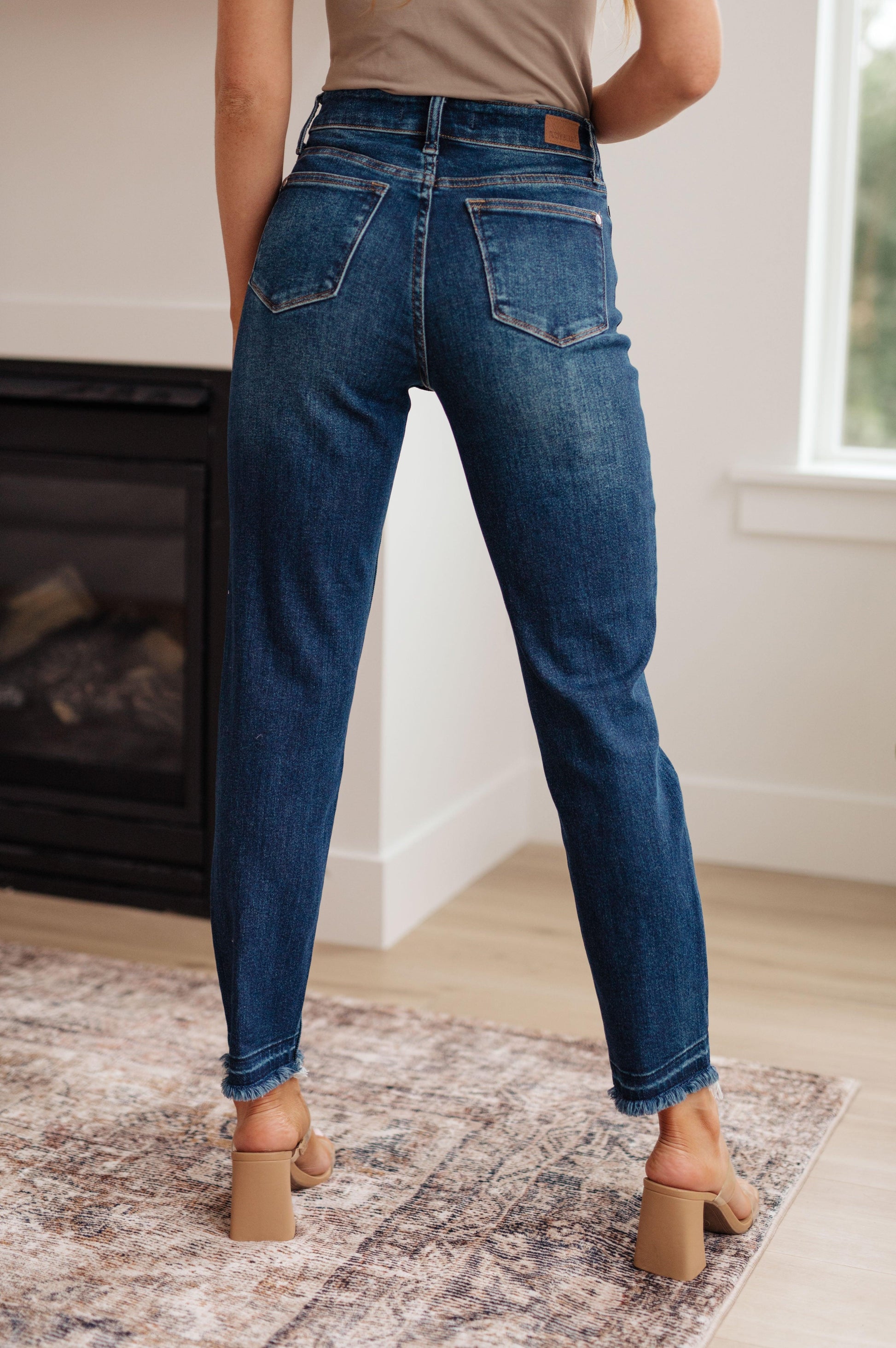 Phillipa High Rise Release Hem Slim Jeans - Simply Graced Mama