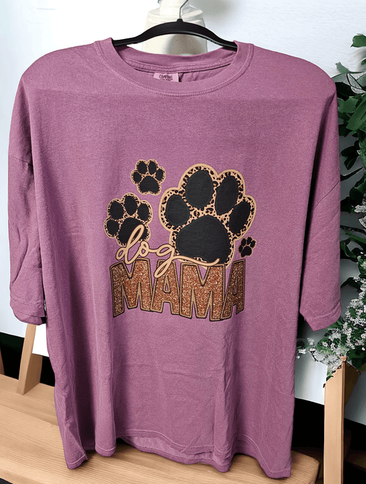 Dog Mama Tee Shirt in Berry - Simply Graced Mama