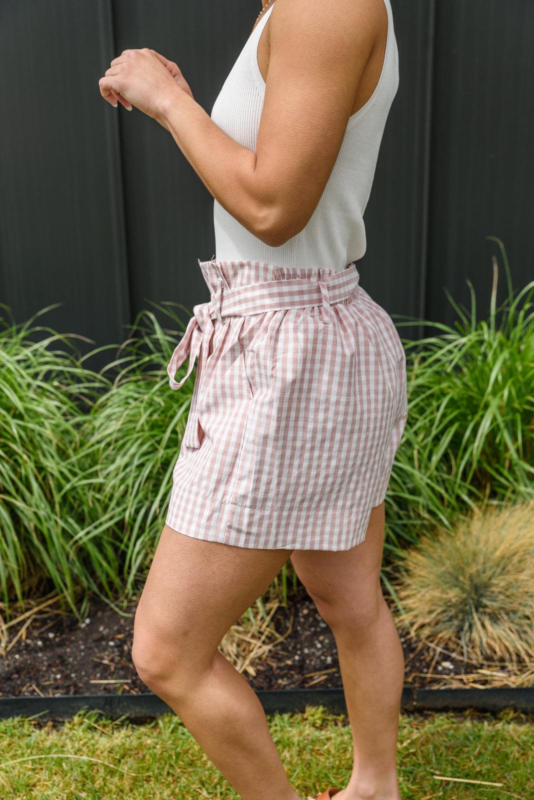 Prim & Pretty Gingham Tie Shorts - Simply Graced Mama