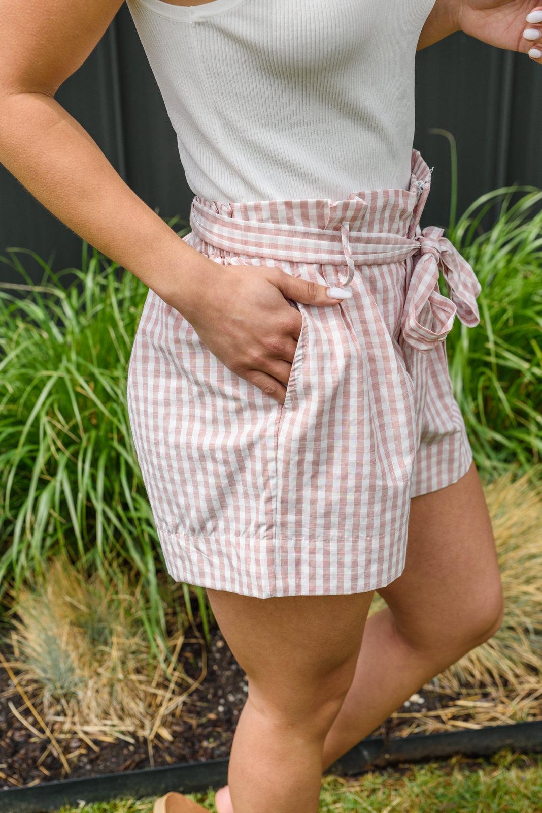 Prim & Pretty Gingham Tie Shorts - Simply Graced Mama