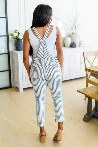 Railroad Stripe Overalls - Simply Graced Mama