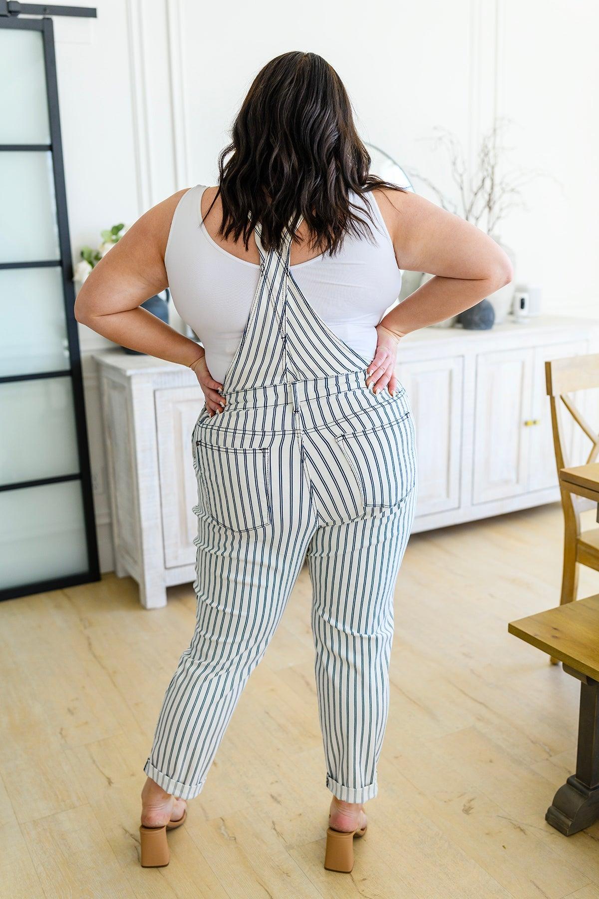 Railroad Stripe Overalls - Simply Graced Mama