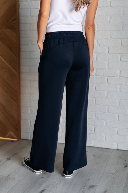 Resort Travel Wide Leg Crop Pant in Navy - Simply Graced Mama