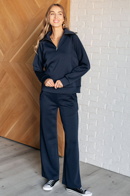 Resort Travel Wide Leg Crop Pant in Navy - Simply Graced Mama