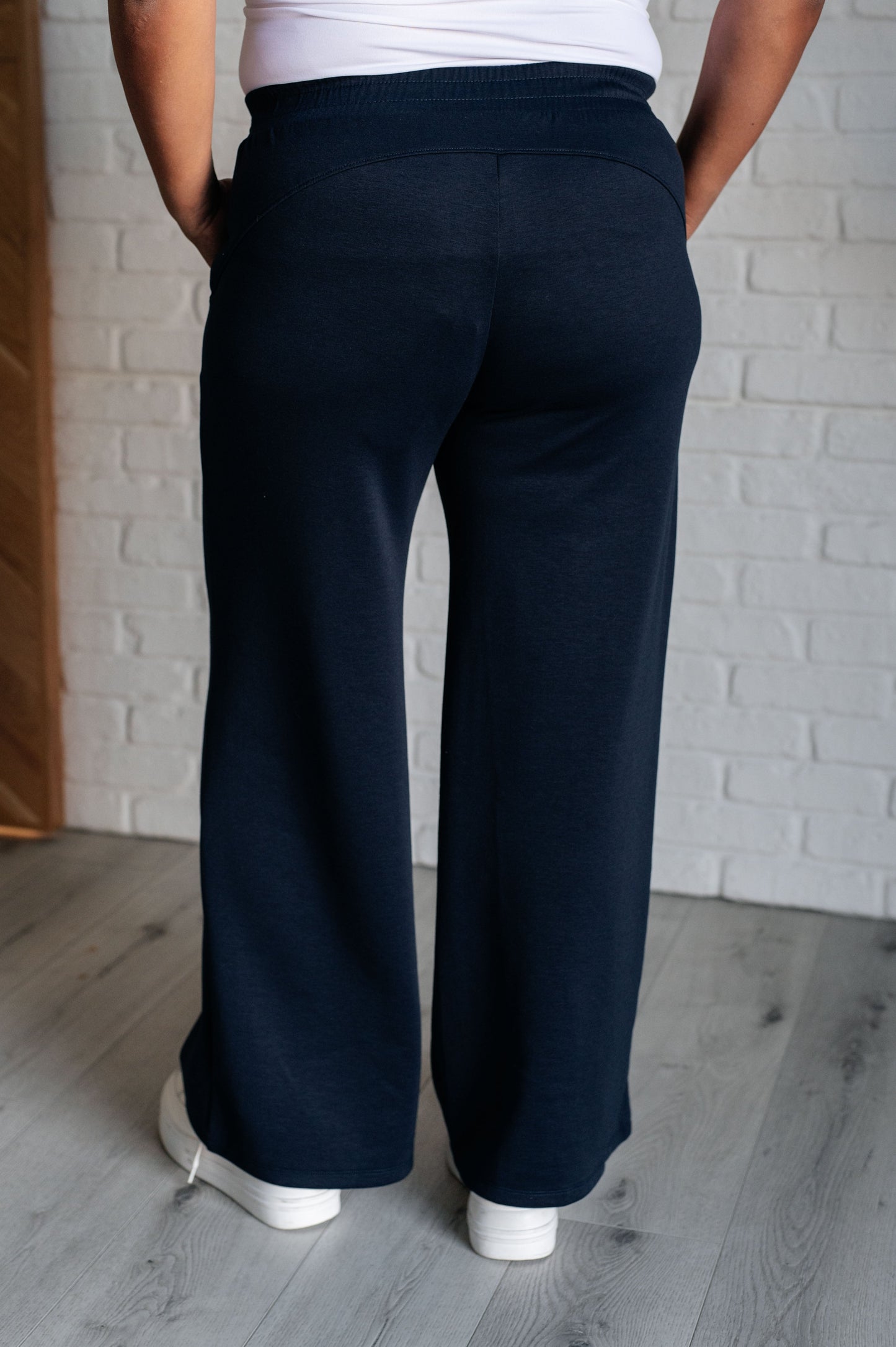 Resort Travel Wide Leg Crop Pant in Navy - Simply Graced Mama