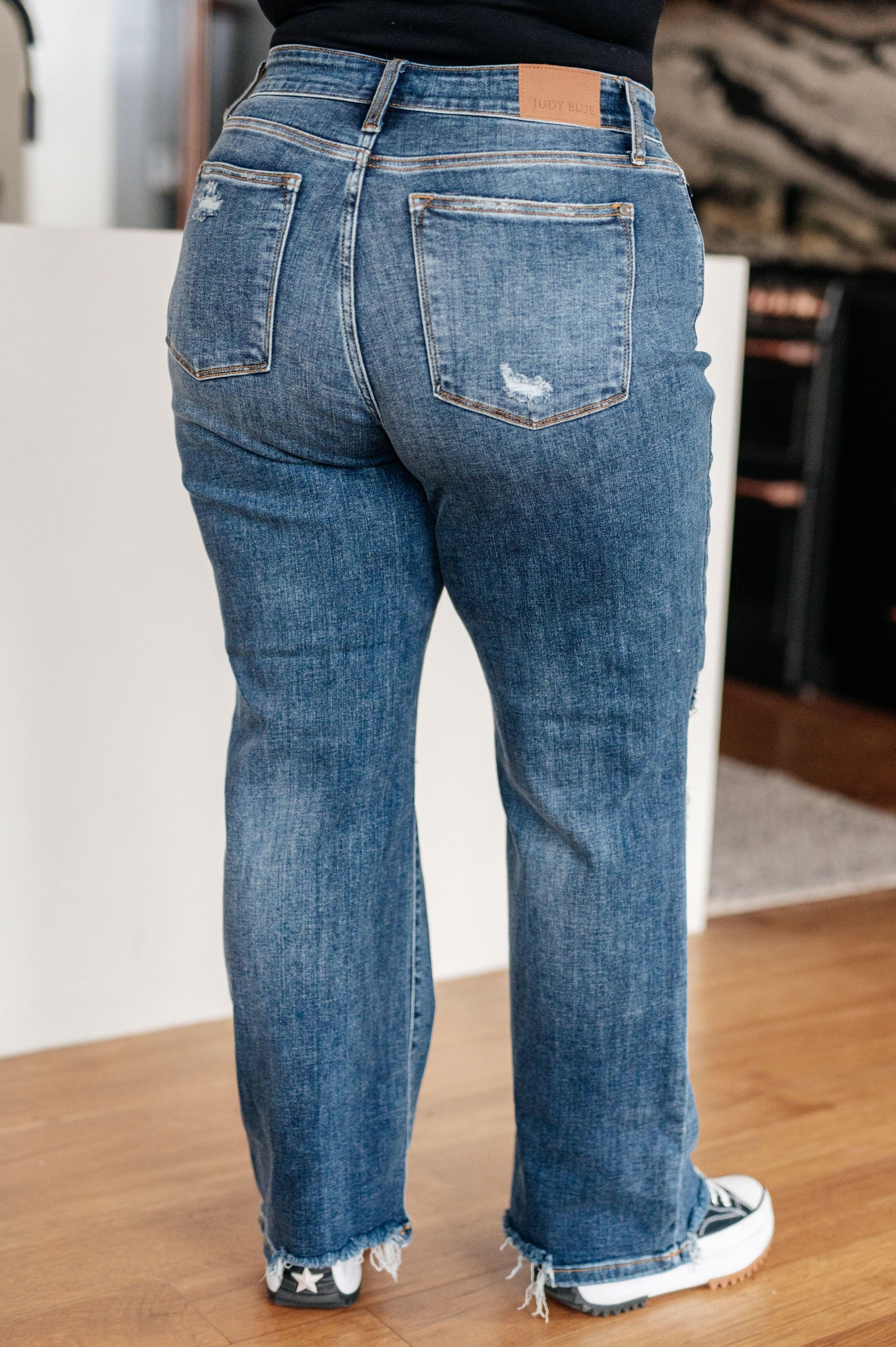 Rose High Rise 90's Straight Jeans in Dark Wash - Simply Graced Mama