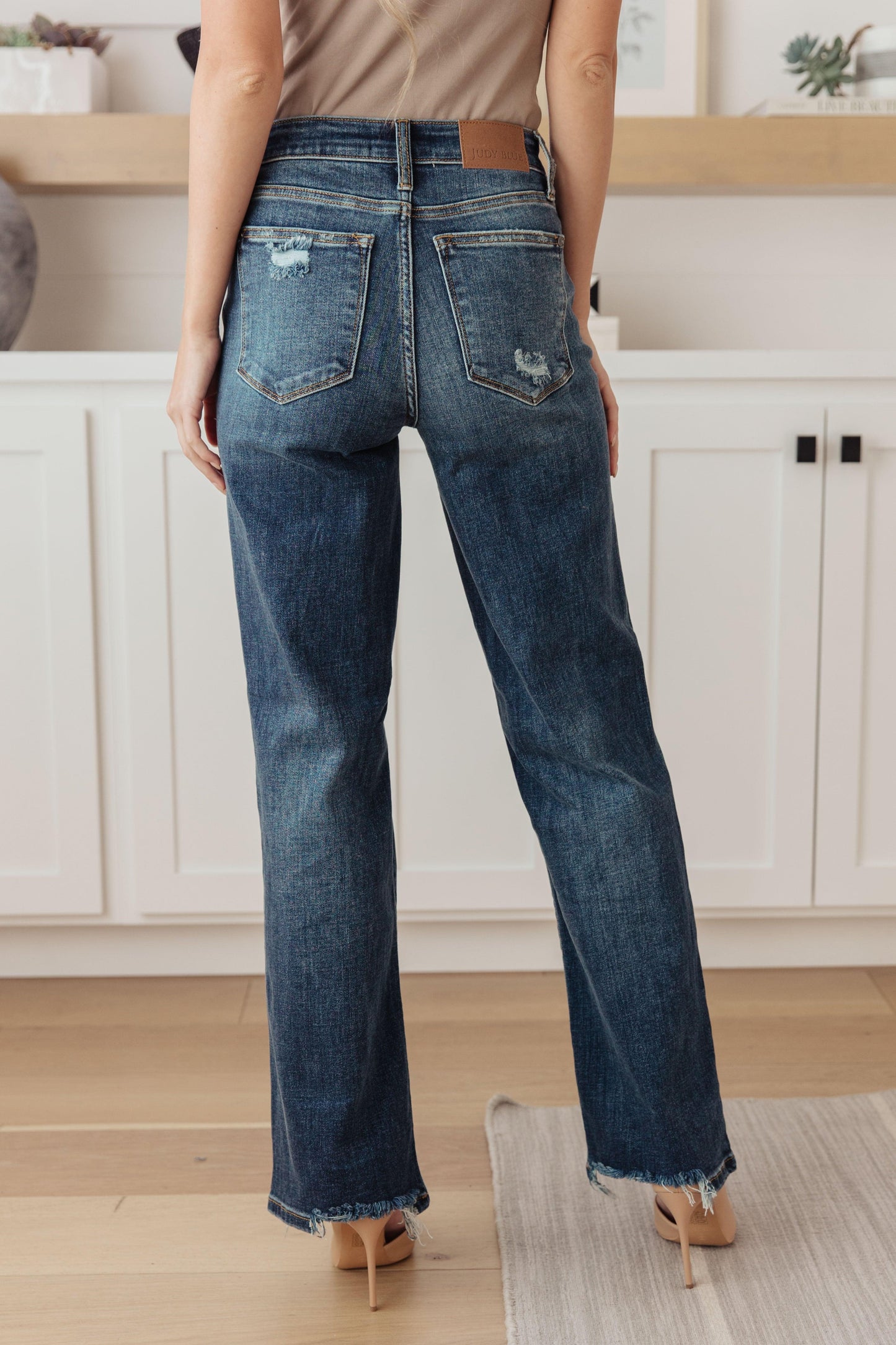 Rose High Rise 90's Straight Jeans in Dark Wash - Simply Graced Mama