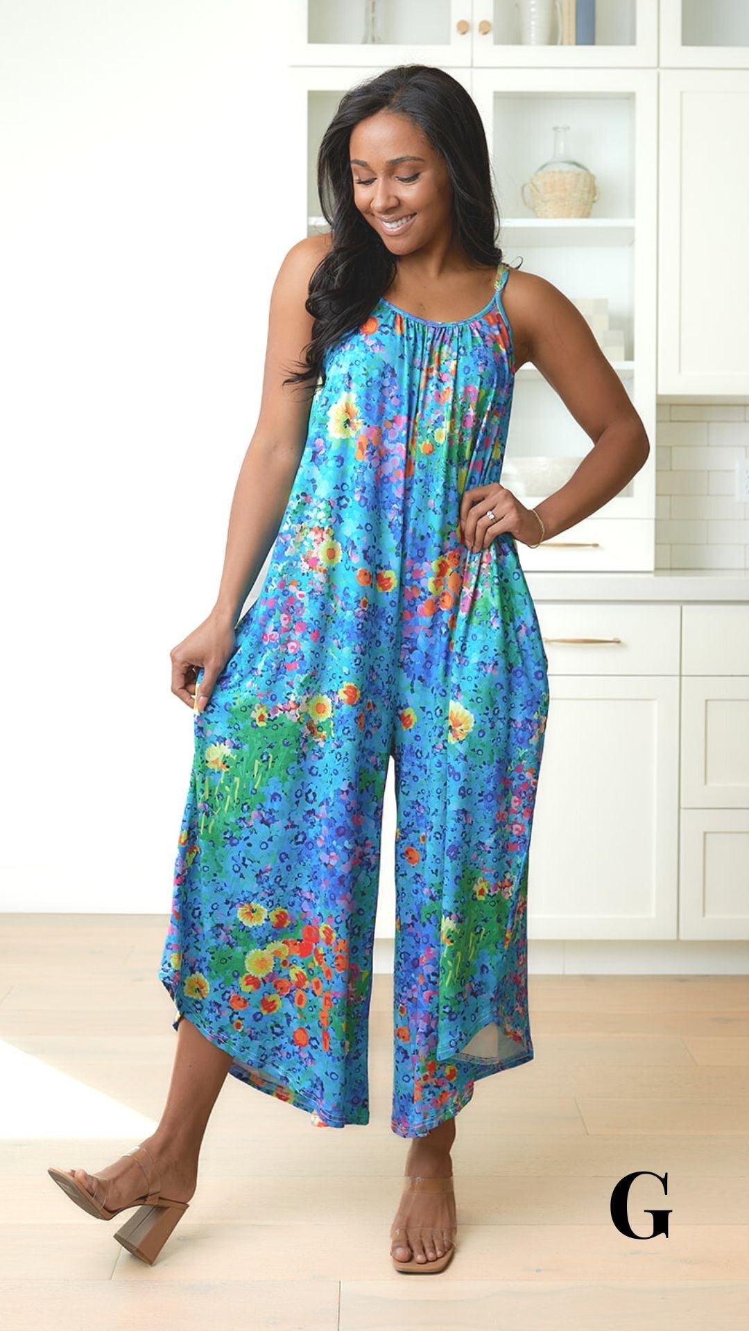 Relaxed Fit Jumpsuit in Assorted Prints - Simply Graced Mama