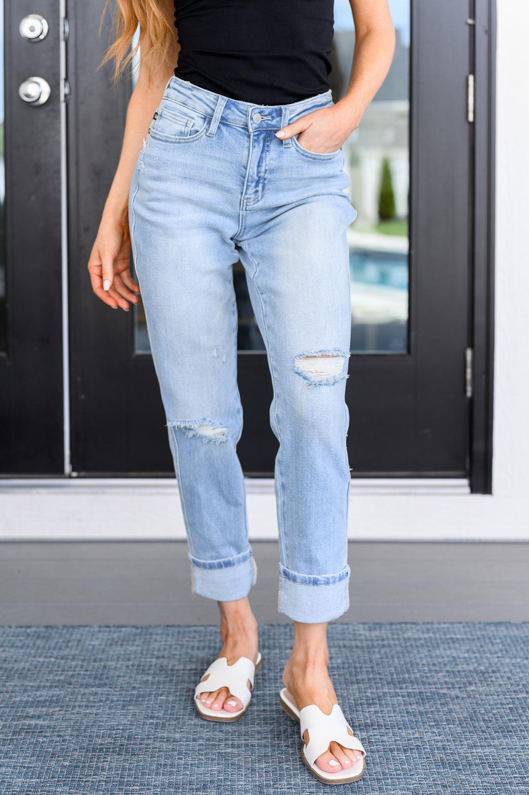 Sam Mid Rise Star Pocket Boyfriend Jeans - Simply Graced Mama