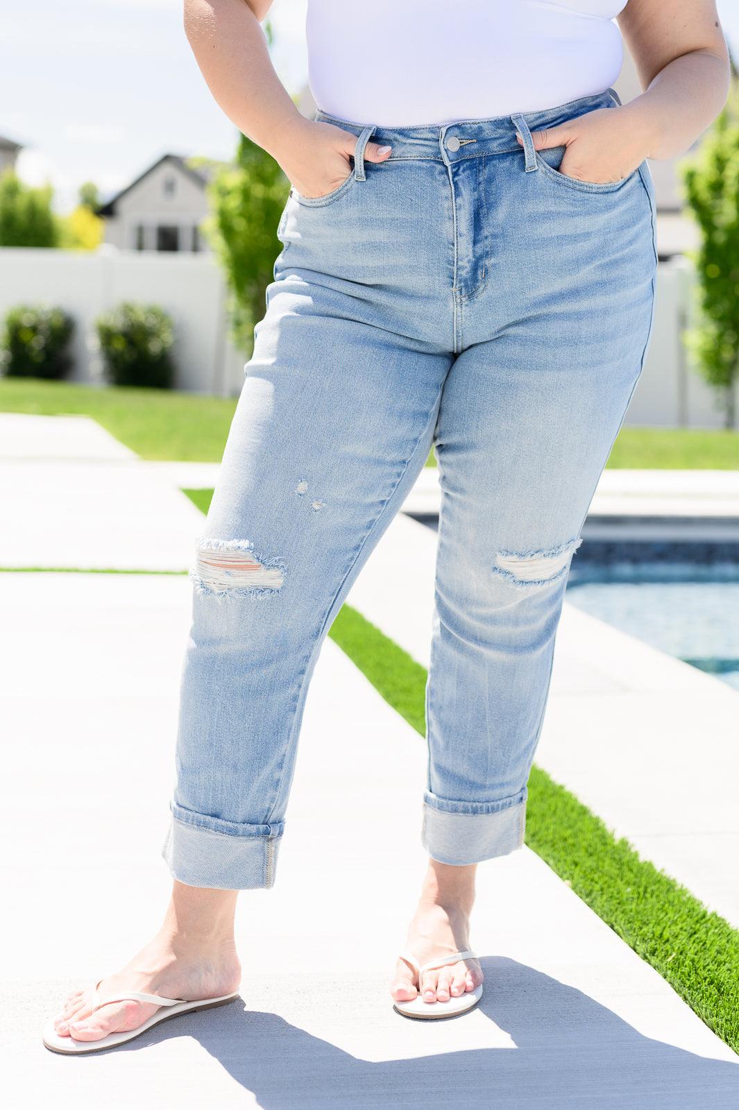 Sam Mid Rise Star Pocket Boyfriend Jeans - Simply Graced Mama