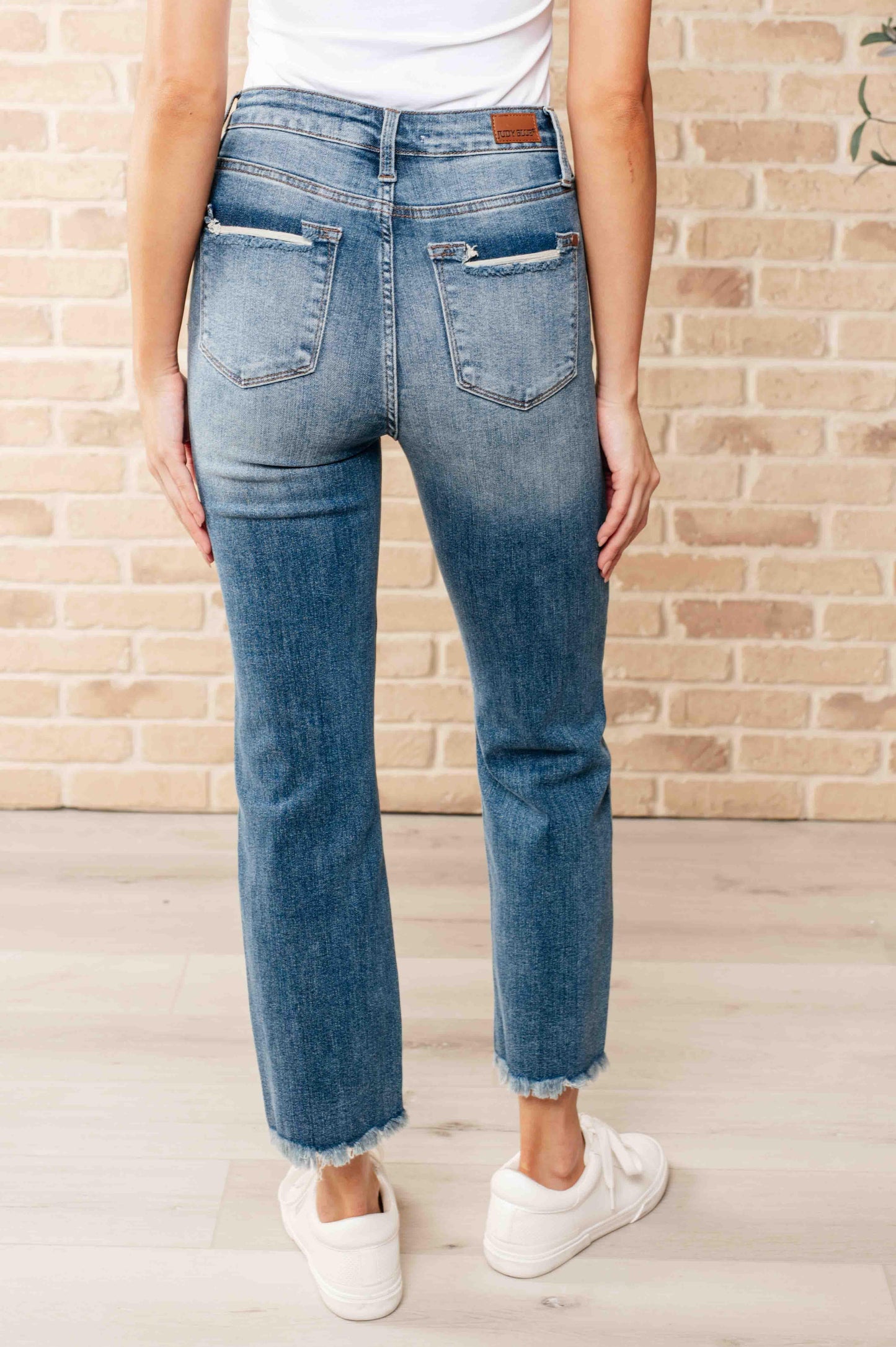 Sammy High Waist Distressed Crop Straight Leg Jeans - Simply Graced Mama