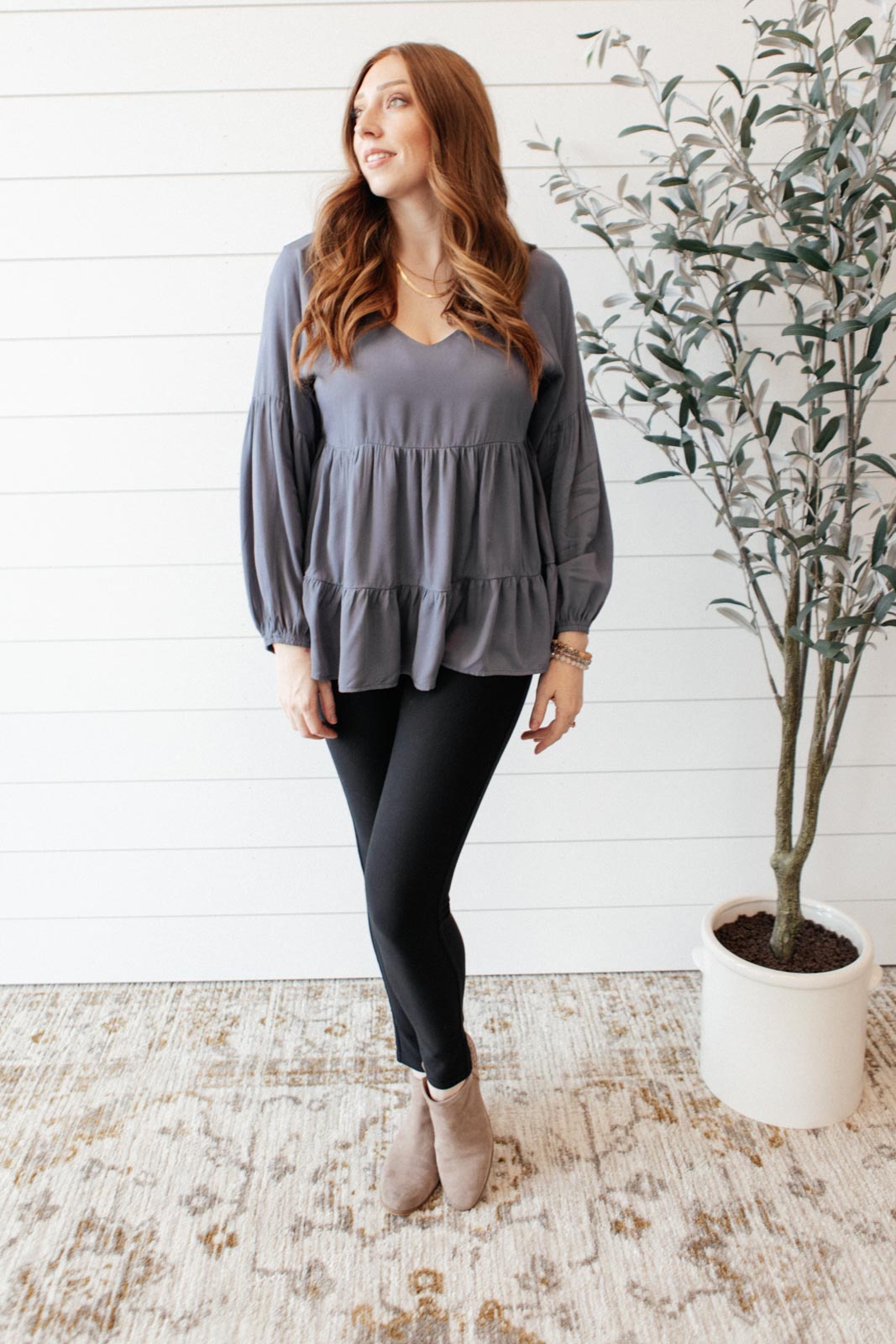 Sassy Swing Top in Charcoal - Simply Graced Mama