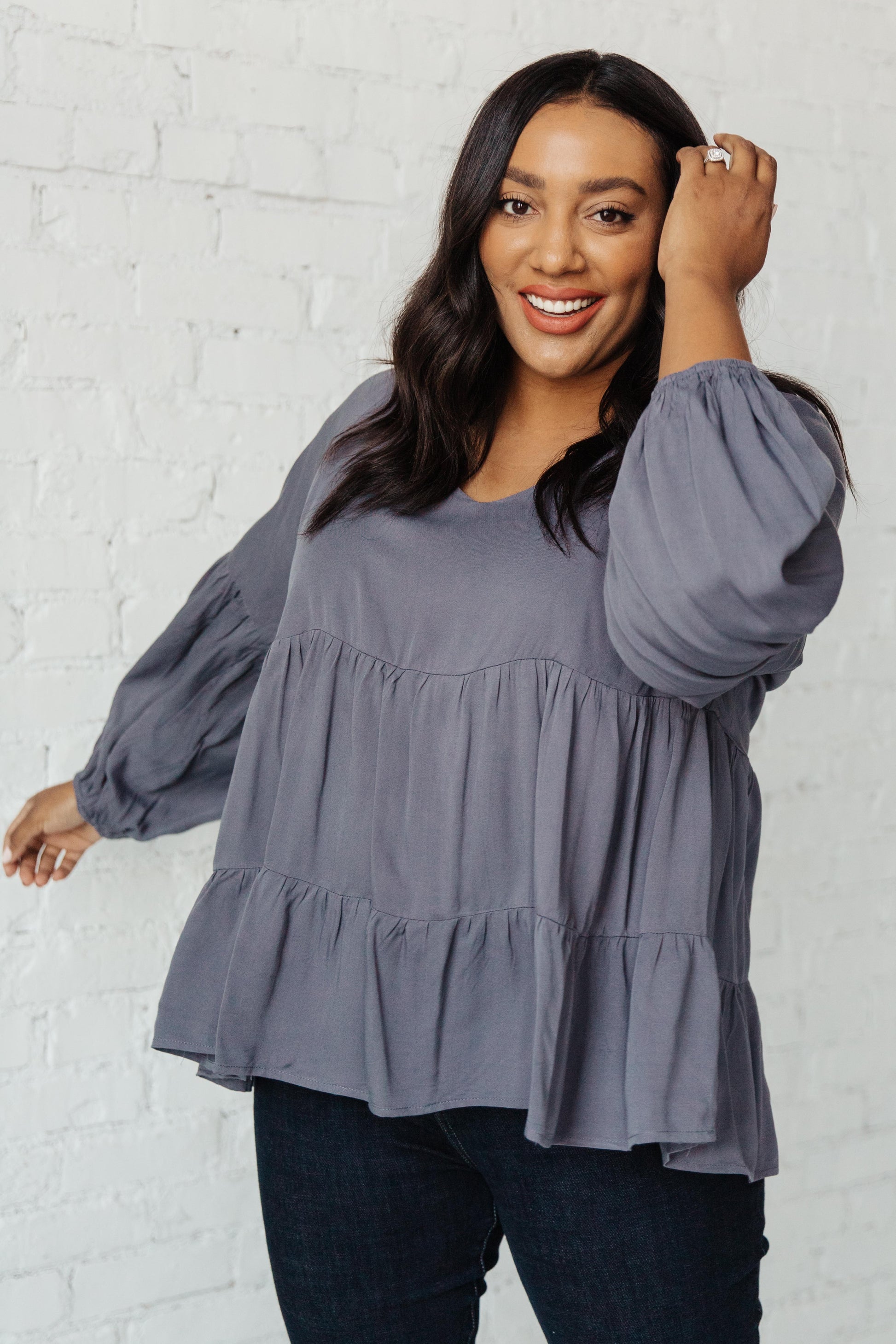 Sassy Swing Top in Charcoal - Simply Graced Mama