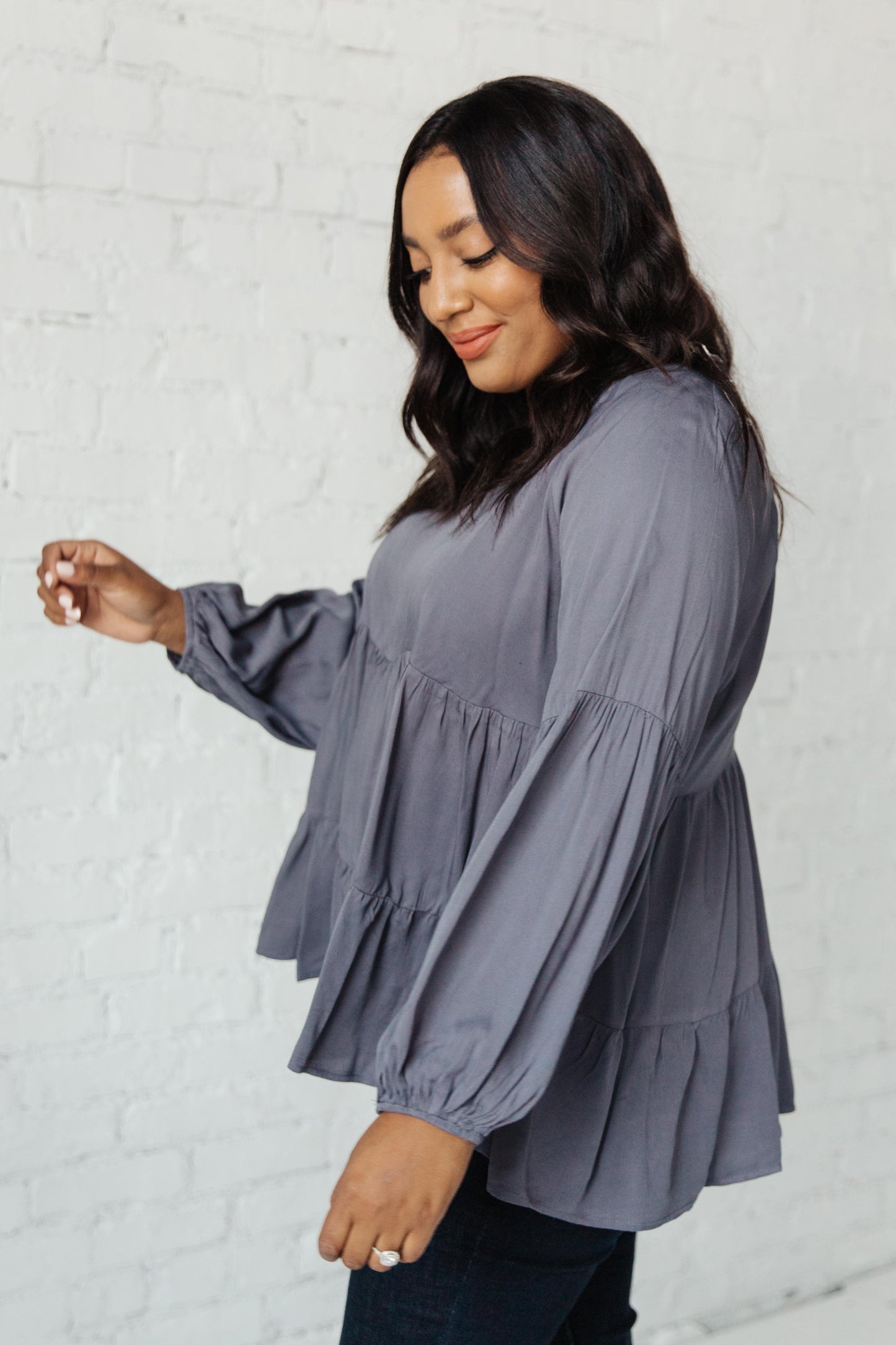 Sassy Swing Top in Charcoal - Simply Graced Mama