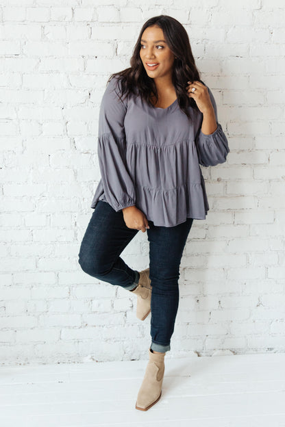 Sassy Swing Top in Charcoal - Simply Graced Mama