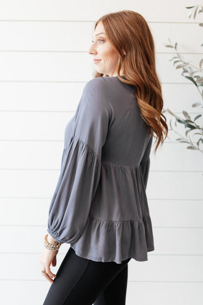 Sassy Swing Top in Charcoal - Simply Graced Mama