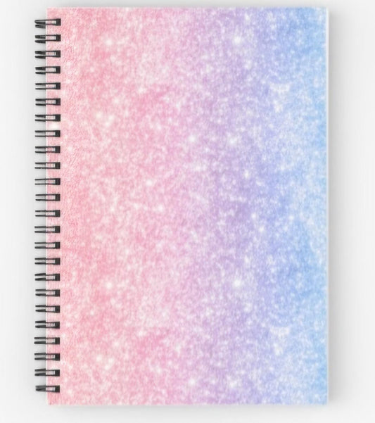 Pink Ombre Glitter Design Spiral Notebook - Simply Graced Mama