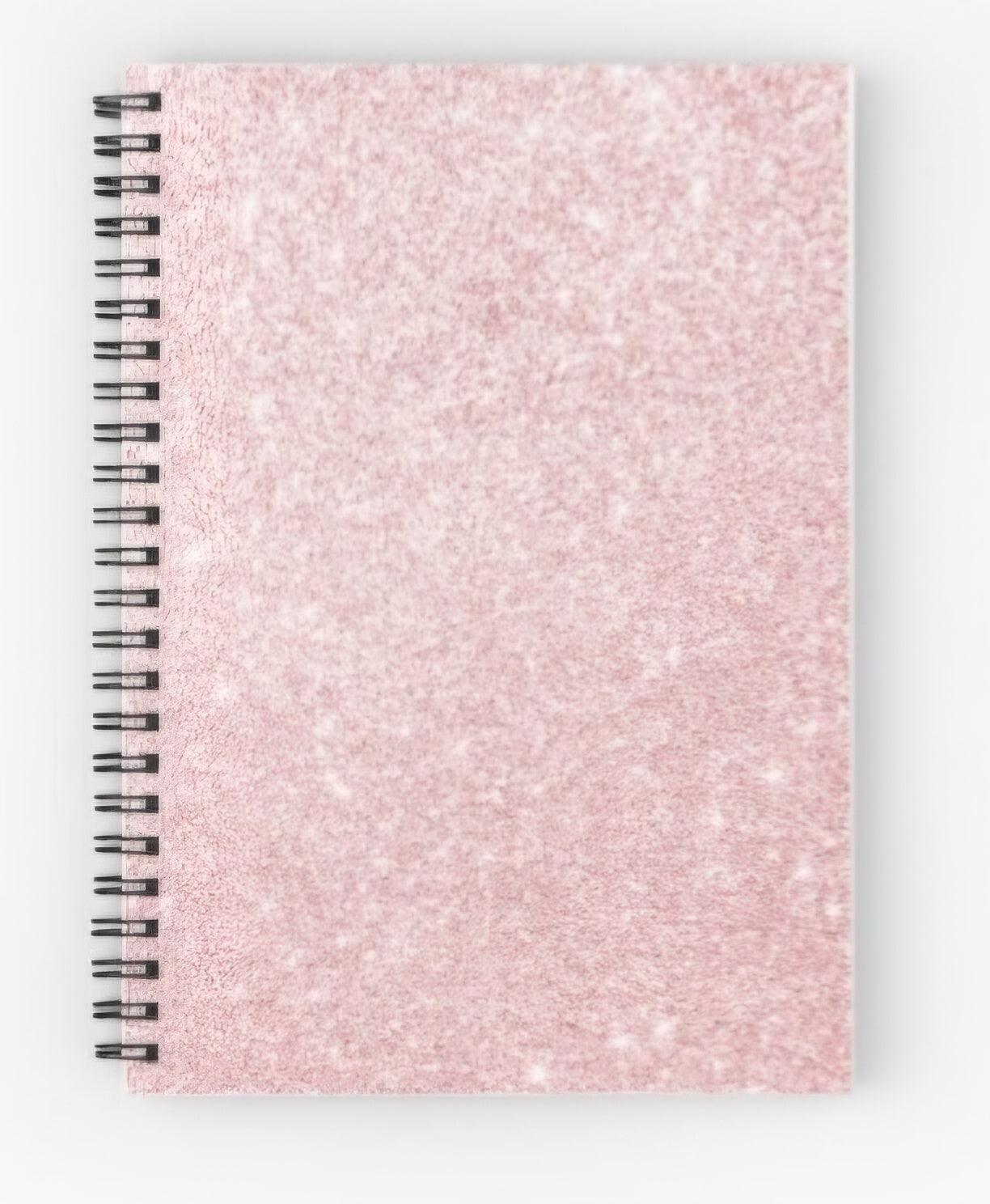 Light Pink Glitter Design Spiral Notebook - Simply Graced Mama