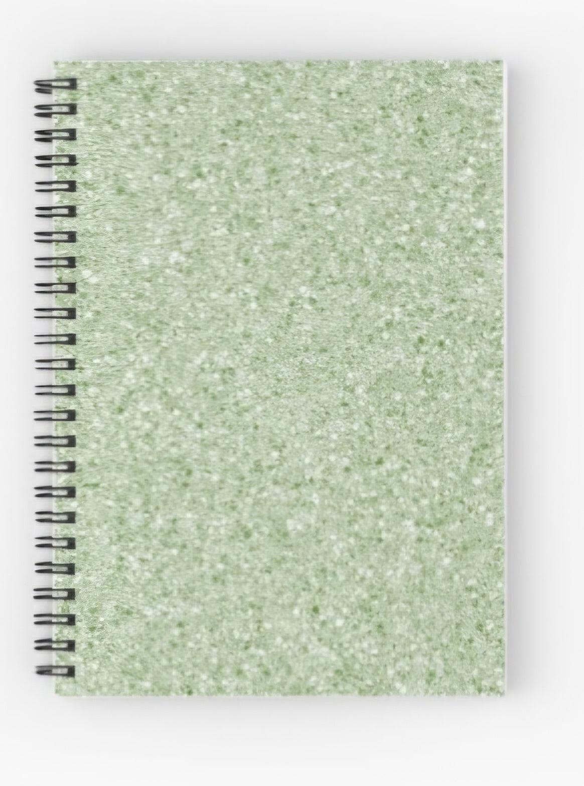 Green Glitter Design Spiral Notebook - Simply Graced Mama