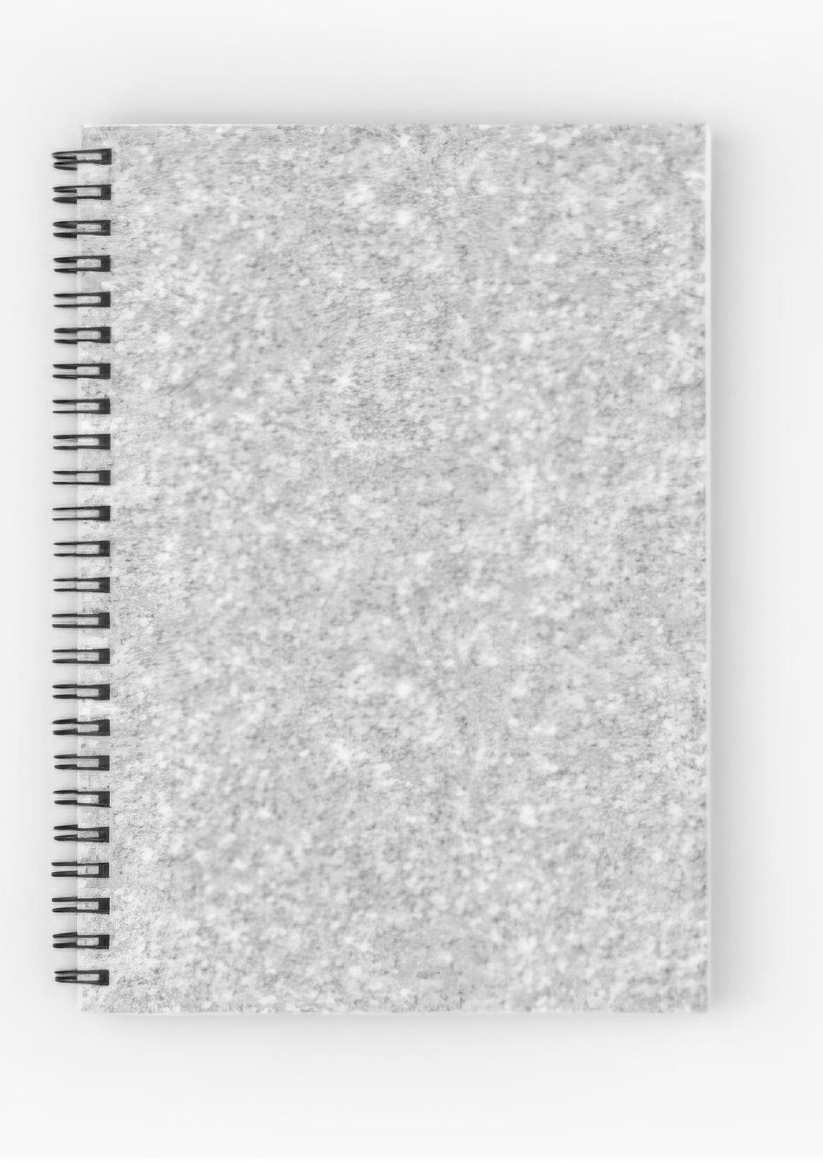 Silver Glitter Design Spiral Notebook - Simply Graced Mama