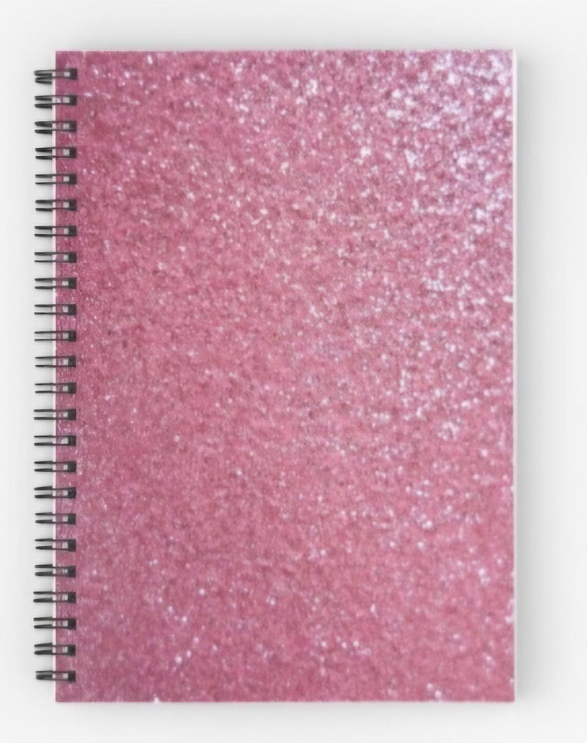 Dark Pink Glitter Design Spiral Notebook - Simply Graced Mama