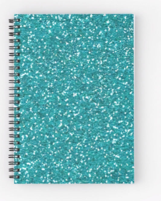 Turquoise Glitter Design Spiral Notebook - Simply Graced Mama