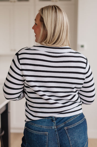 Self Improvement V-Neck Striped Sweater - Simply Graced Mama