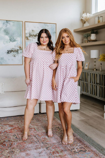 The Moment Checkered Babydoll Dress - Simply Graced Mama