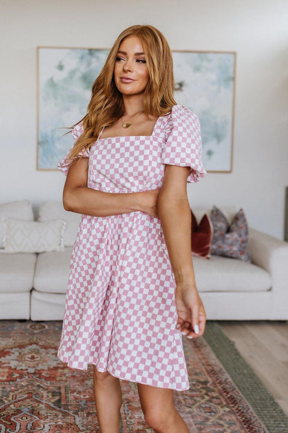 The Moment Checkered Babydoll Dress - Simply Graced Mama