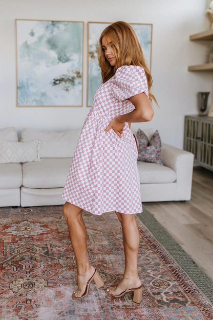 The Moment Checkered Babydoll Dress - Simply Graced Mama