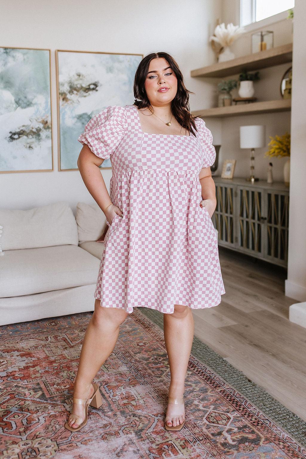 The Moment Checkered Babydoll Dress - Simply Graced Mama