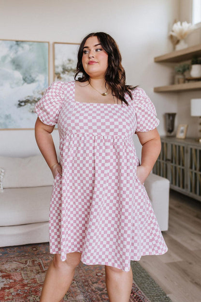 The Moment Checkered Babydoll Dress - Simply Graced Mama