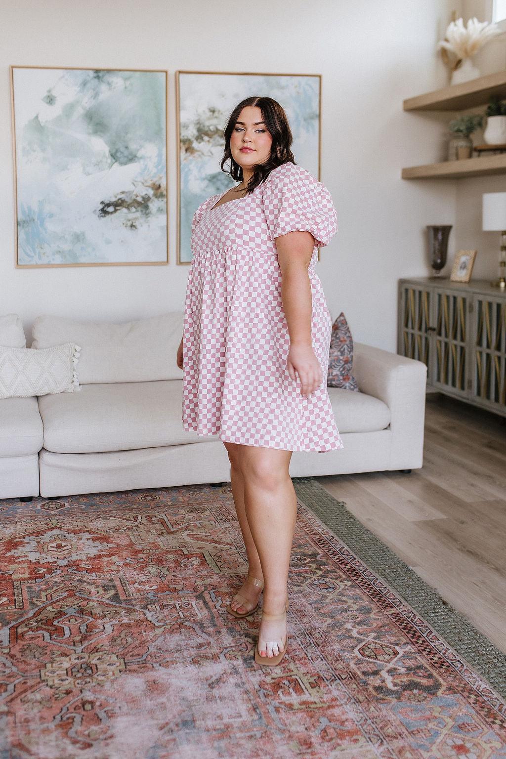 The Moment Checkered Babydoll Dress - Simply Graced Mama