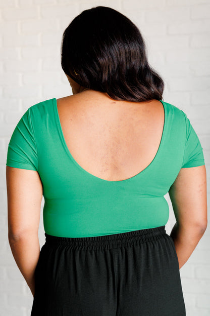 They're Not Like Us Square Neck Bodysuit in Emerald Green - Simply Graced Mama