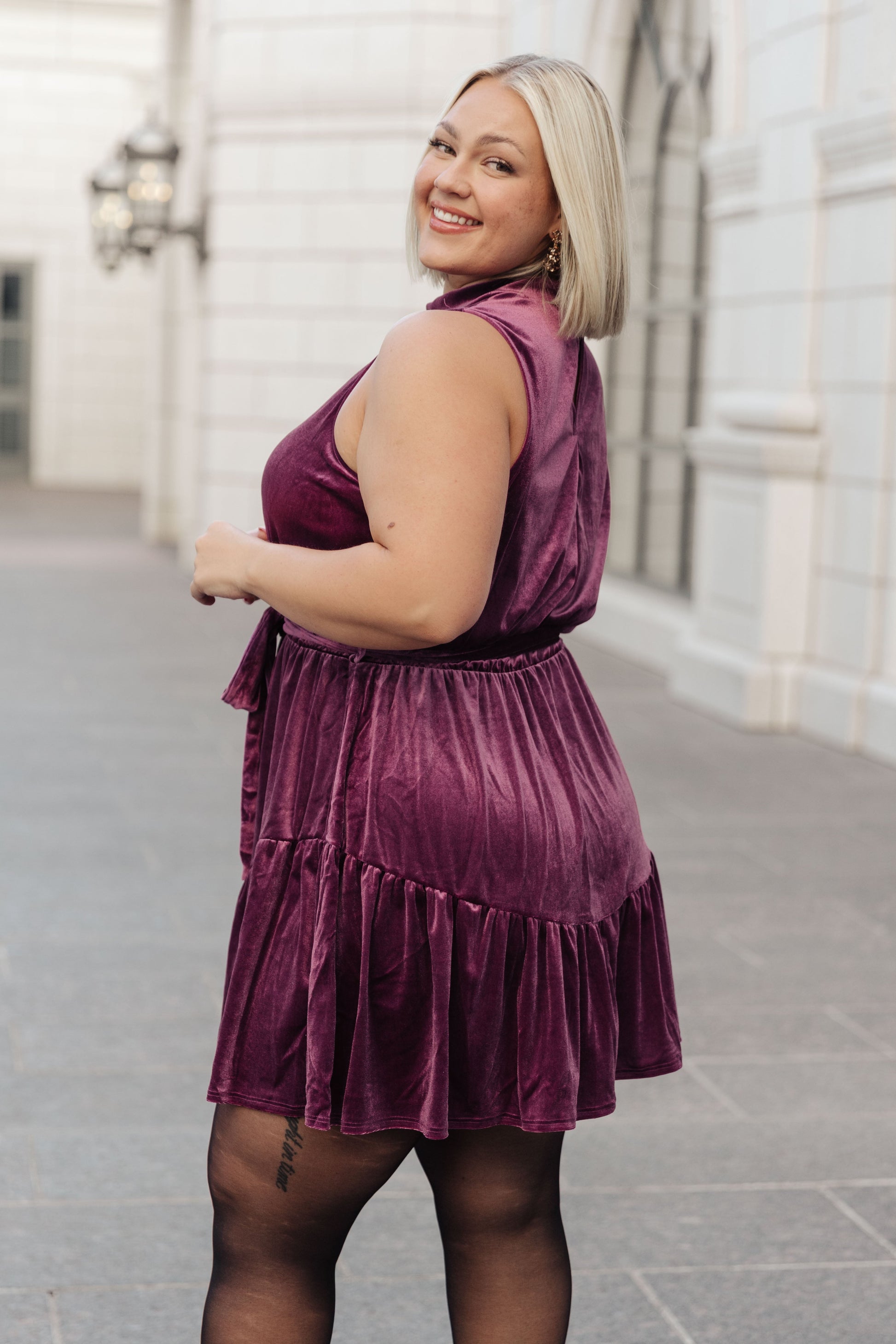 Tied In A Bow Velvet Dress - Simply Graced Mama