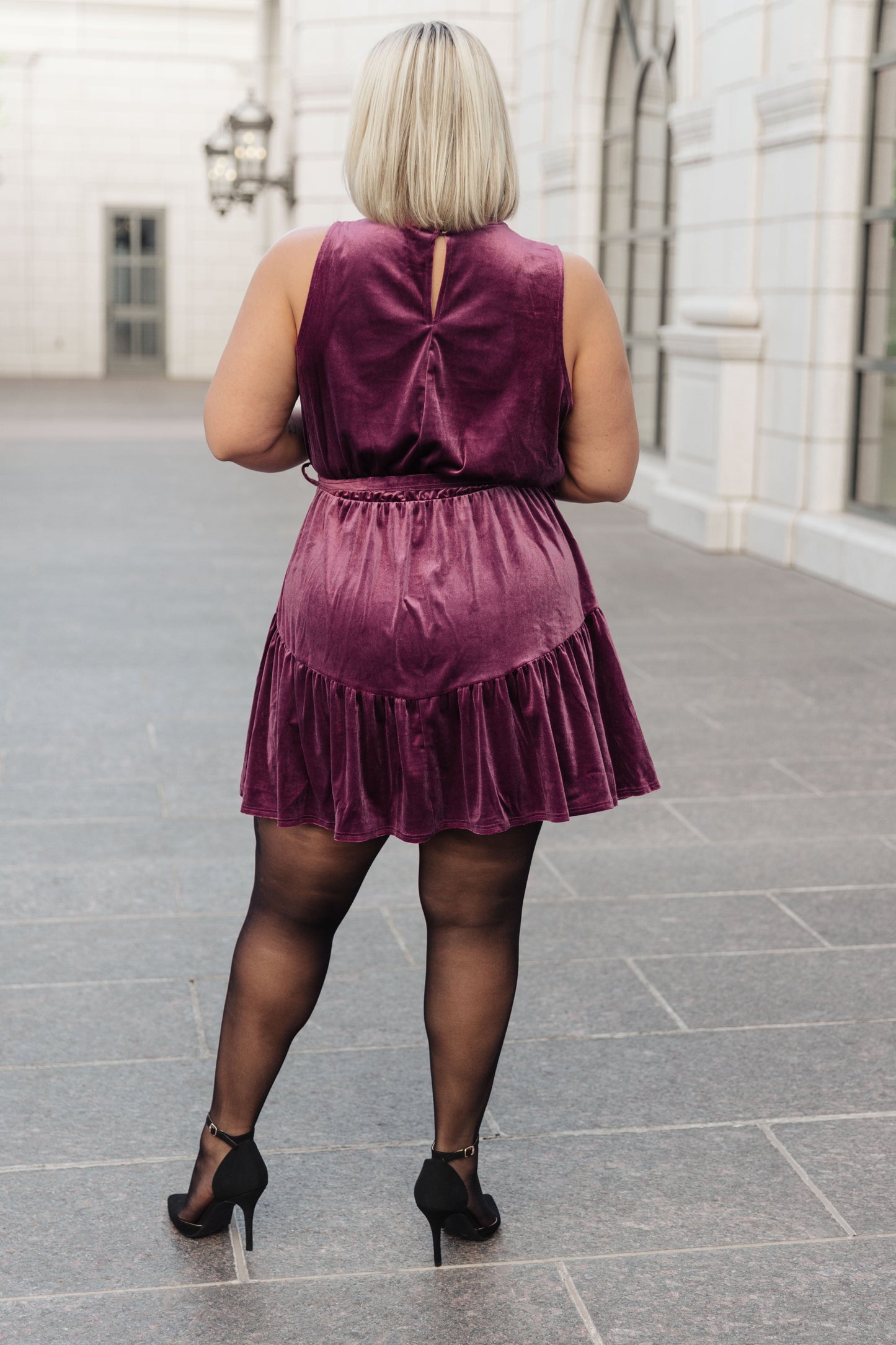 Tied In A Bow Velvet Dress - Simply Graced Mama