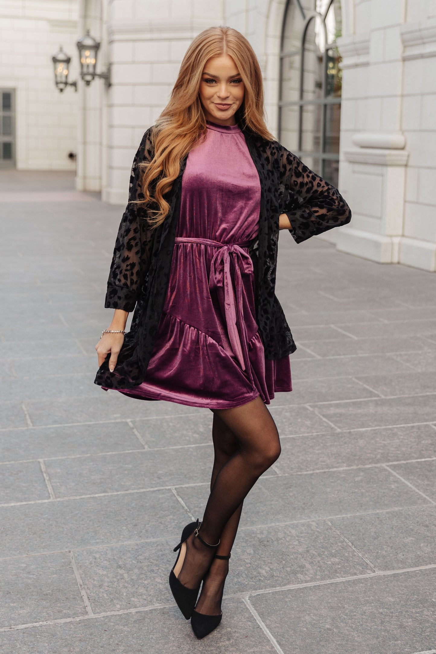 Tied In A Bow Velvet Dress - Simply Graced Mama